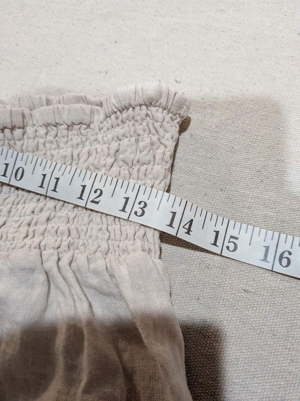 Smocked Waist Wide Leg Linen Pants Boho Shabby Casual - Picture 6 of 9
